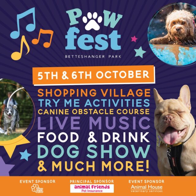 🐾Paw Fest is approaching🐾

Get ready for a tail-wagging good time at Pawfest, the ultimate dog event at Betteshanger Park in Deal, Kent! This fun-filled day is dedicated to our furry friends and includes a variety of activities for dogs of all breeds and sizes. 

Attendees can look forward to exciting competitions like the agility course and best in show, as well as practical demonstrations, stalls with the latest pet products, and plenty of opportunities for pups to play and socialize.

 Pawfest is the perfect outing for dog lovers and their canine companions to enjoy together in the beautiful surroundings of Betteshanger Park!
*
*
*
*
*
#pawfest #weekend #dog #doglover #park #event #autumn