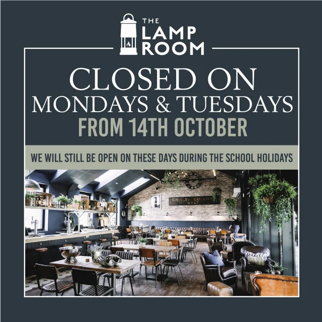 📢 Important Update: Changes to The Lamp Room Opening Days 

Starting from October 14th, the Lamp Room will be closed on Mondays and Tuesdays. However, we want to assure you that we’ll still be open on these days during school holidays.

Thank you for your understanding and continued support. We look forward to seeing you on our open days and during the holidays!