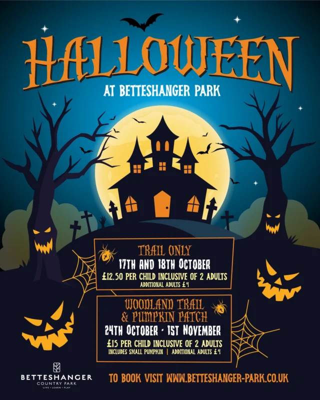 🎃👻 ONE WEEK TO GO! 👻🎃

The countdown is ON! ⏰🍂

Just ONE WEEK until our Halloween Trail arrives at Betteshanger Country Park! 🕷️🦇

Get ready for some spook-tacular family fun as you explore the park, enjoy the fresh autumn air and get into the Halloween spirit! 🎃🌳

🧙‍♀️ Gather your little witches, wizards and monsters, grab your wellies and get ready for a fang-tastic adventure!

🧡 Who's joining us for some Halloween fun?

📍 Betteshanger Country Park, Deal, Kent

🎃 Only 7 days to go… let the spooky countdown begin! 👻

#BetteshangerCountryPark #HalloweenTrail #OneWeekToGo #HalloweenFun #FamilyDaysOut #HalloweenInKent #ExploreKent #SpookySeason